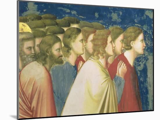 The Virgin's Suitors Praying before the Rods in the Temple, C.1305 (Detail)-Giotto di Bondone-Mounted Giclee Print