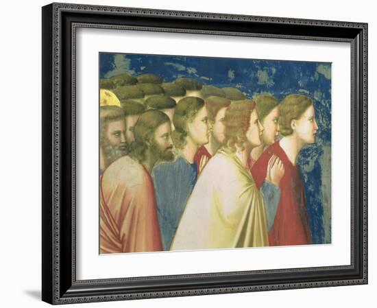 The Virgin's Suitors Praying before the Rods in the Temple, C.1305 (Detail)-Giotto di Bondone-Framed Giclee Print