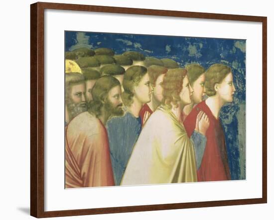 The Virgin's Suitors Praying before the Rods in the Temple, C.1305 (Detail)-Giotto di Bondone-Framed Giclee Print