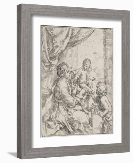 The Virgin, the Infant Jesus and Saint Jean-Baptiste-Guido Reni-Framed Giclee Print