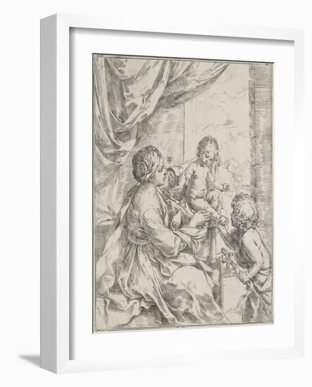 The Virgin, the Infant Jesus and Saint Jean-Baptiste-Guido Reni-Framed Giclee Print