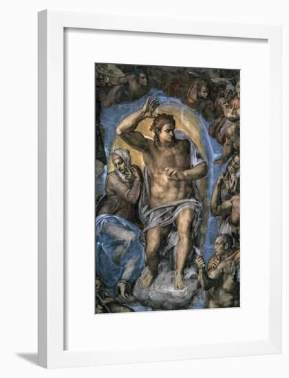 The Virgin Trying to Intercede with Christ-Michelangelo Buonarroti-Framed Giclee Print