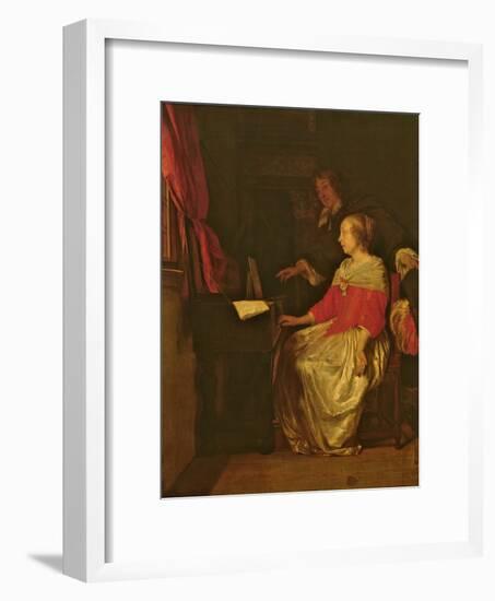 The Virginal Lesson-Gabriel Metsu-Framed Giclee Print