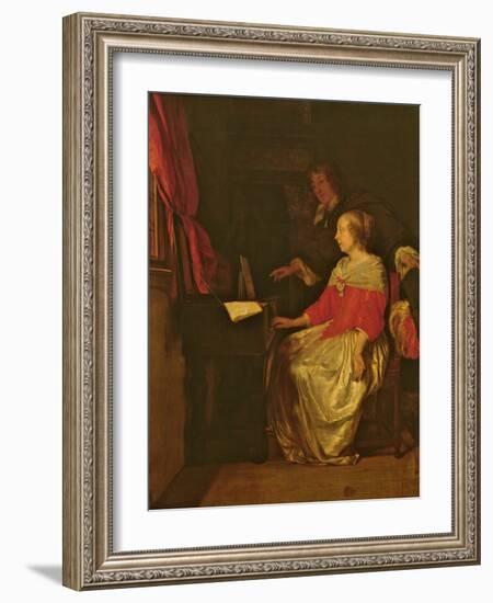 The Virginal Lesson-Gabriel Metsu-Framed Giclee Print