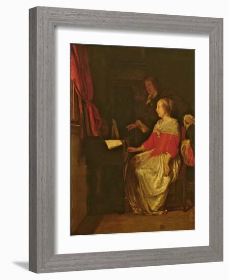 The Virginal Lesson-Gabriel Metsu-Framed Giclee Print