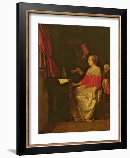 The Virginal Lesson-Gabriel Metsu-Framed Giclee Print