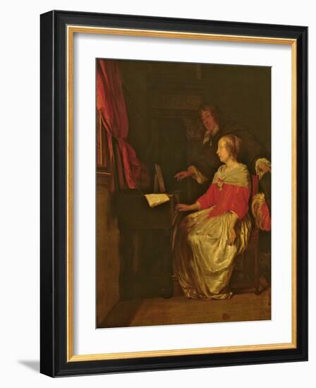 The Virginal Lesson-Gabriel Metsu-Framed Giclee Print