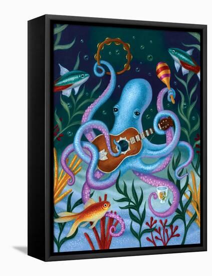 The Virtuoso In Blue-Gina Matarazzo-Framed Stretched Canvas