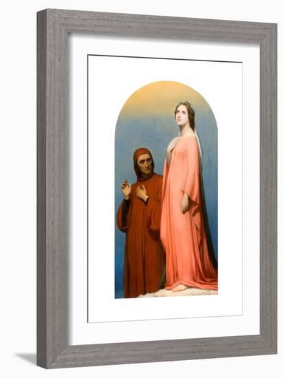 The Vision: Dante and Beatrice, 1846-Ary Scheffer-Framed Giclee Print