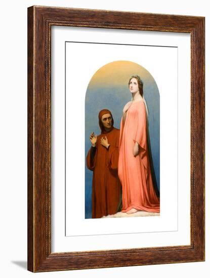 The Vision: Dante and Beatrice, 1846-Ary Scheffer-Framed Giclee Print