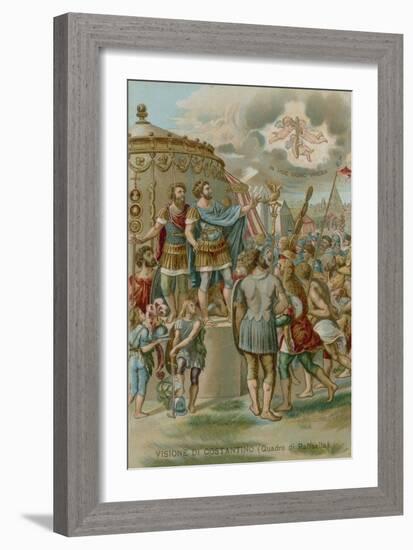 The Vision of Constantine before the Battle of Milvian Bridge, 312-null-Framed Giclee Print