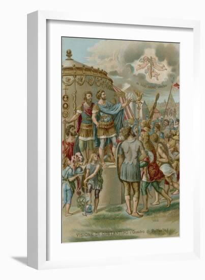 The Vision of Constantine before the Battle of Milvian Bridge, 312-null-Framed Giclee Print