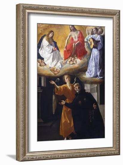 The Vision of Saint Alphonsus Rodríguez-Francisco de Zurbarán-Framed Giclee Print