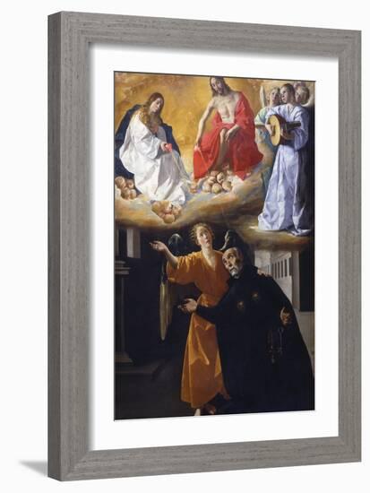 The Vision of Saint Alphonsus Rodríguez-Francisco de Zurbarán-Framed Giclee Print