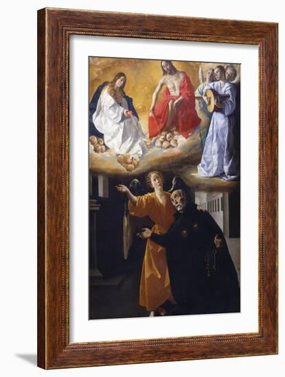 The Vision of Saint Alphonsus Rodríguez-Francisco de Zurbarán-Framed Giclee Print