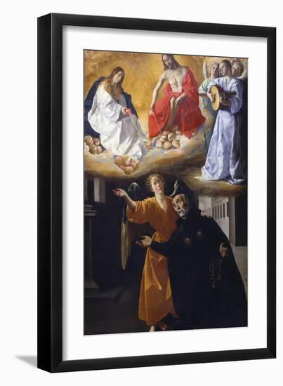 The Vision of Saint Alphonsus Rodríguez-Francisco de Zurbarán-Framed Giclee Print