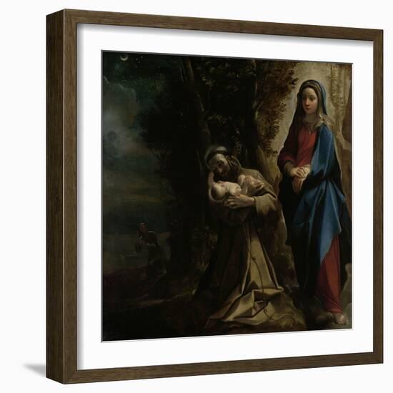 The Vision of Saint Francis of Assisi, 1585-Lodovico Carracci-Framed Giclee Print