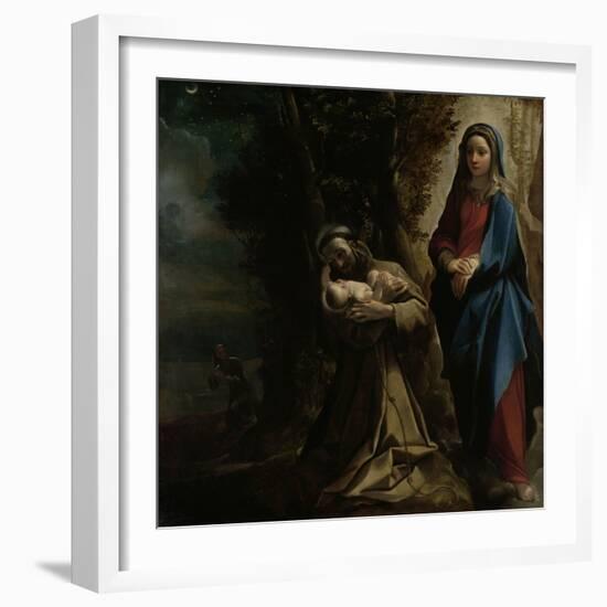 The Vision of Saint Francis of Assisi, 1585-Lodovico Carracci-Framed Giclee Print