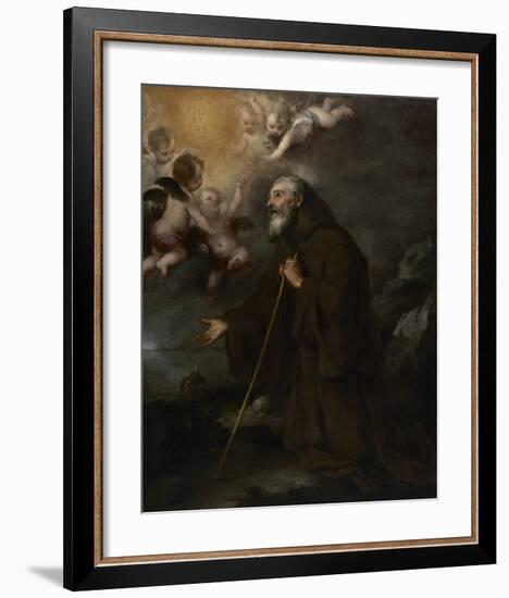 The Vision of Saint Francis of Paola-Bartolome Esteban Murillo-Framed Art Print