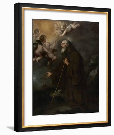 The Vision of Saint Francis of Paola-Bartolome Esteban Murillo-Framed Art Print