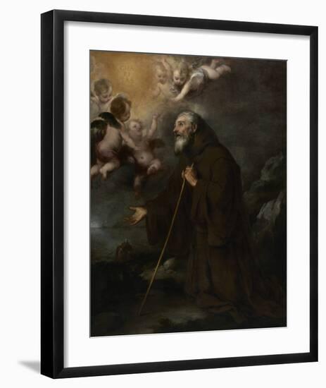 The Vision of Saint Francis of Paola-Bartolome Esteban Murillo-Framed Art Print