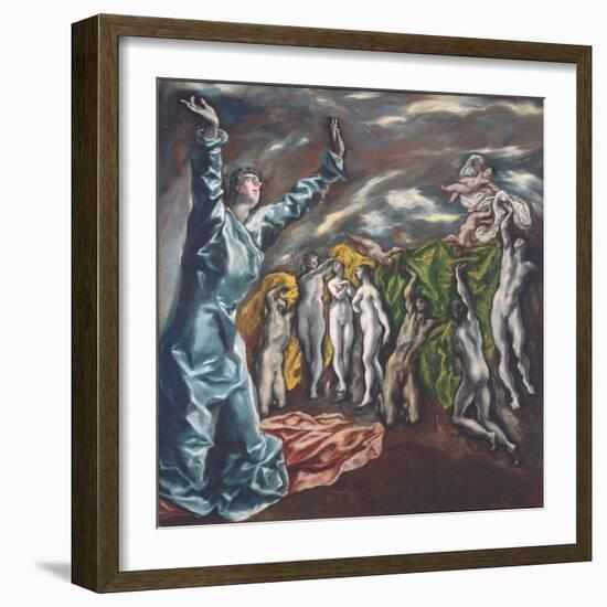 The Vision of Saint John, c.1609-14-El Greco-Framed Giclee Print