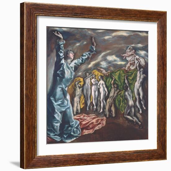 The Vision of Saint John, c.1609-14-El Greco-Framed Giclee Print