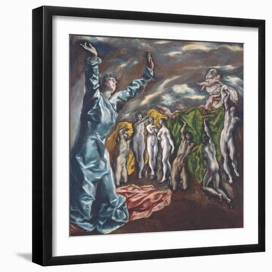 The Vision of Saint John, c.1609-14-El Greco-Framed Giclee Print