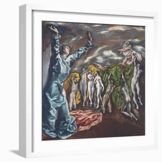 The Vision of Saint John, c.1609-14-El Greco-Framed Giclee Print