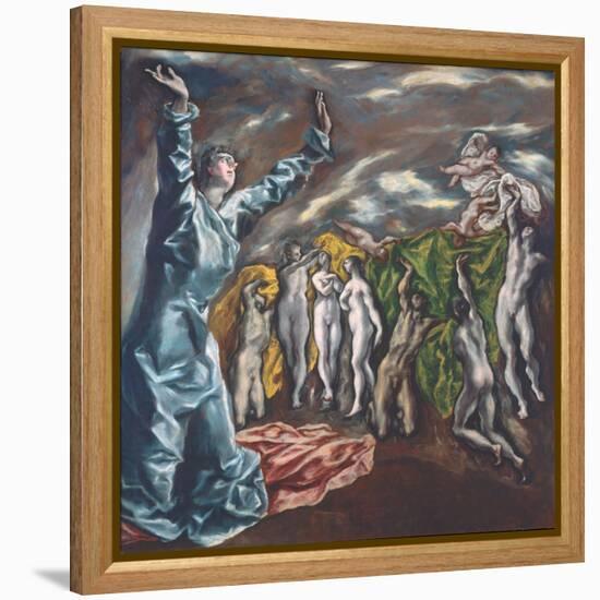 The Vision of Saint John, c.1609-14-El Greco-Framed Premier Image Canvas