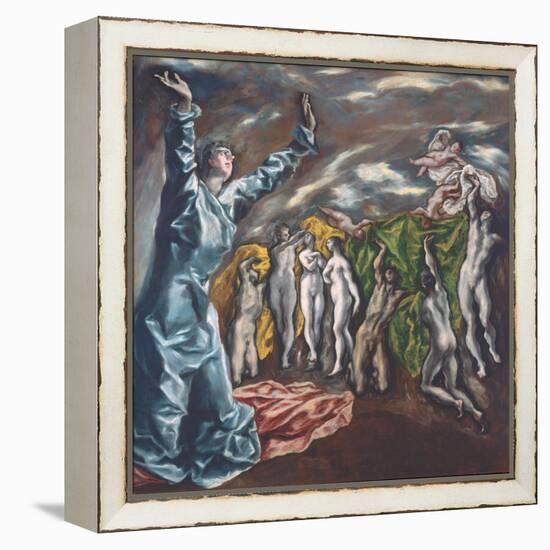 The Vision of Saint John, c.1609-14-El Greco-Framed Premier Image Canvas