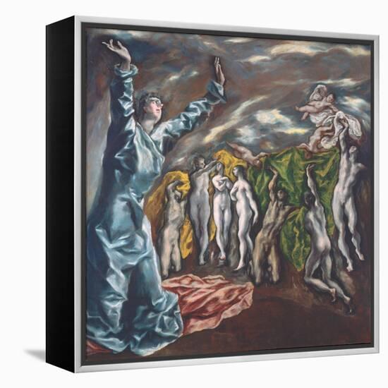 The Vision of Saint John, c.1609-14-El Greco-Framed Premier Image Canvas