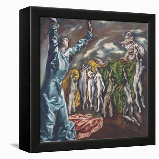 The Vision of Saint John-El Greco-Framed Premier Image Canvas