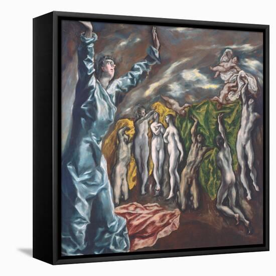 The Vision of Saint John-El Greco-Framed Premier Image Canvas