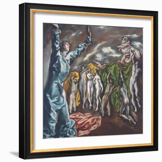 The Vision of Saint John-El Greco-Framed Giclee Print