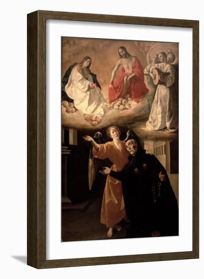 The Vision of St. Alphonsus Rodriguez-Francisco de Zurbarán-Framed Giclee Print