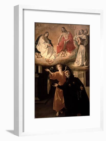 The Vision of St. Alphonsus Rodriguez-Francisco de Zurbarán-Framed Giclee Print