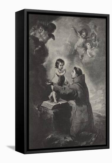 The Vision of St Anthony of Padua-Bartolome Esteban Murillo-Framed Premier Image Canvas