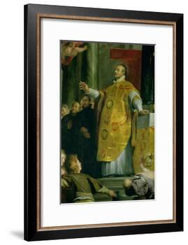 The Vision of St. Ignatius of Loyola (circa 1491-1556) Detail of the Saint, 1617-18-Peter Paul Rubens-Framed Giclee Print