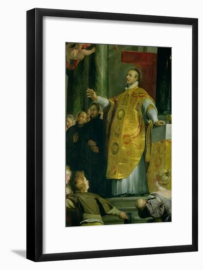 The Vision of St. Ignatius of Loyola (circa 1491-1556) Detail of the Saint, 1617-18-Peter Paul Rubens-Framed Giclee Print