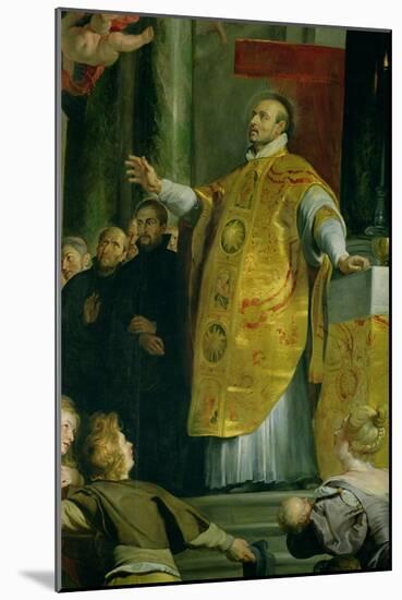 The Vision of St. Ignatius of Loyola (circa 1491-1556) Detail of the Saint, 1617-18-Peter Paul Rubens-Mounted Giclee Print