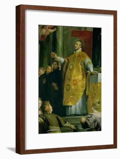 The Vision of St. Ignatius of Loyola (circa 1491-1556) Detail of the Saint, 1617-18-Peter Paul Rubens-Framed Giclee Print