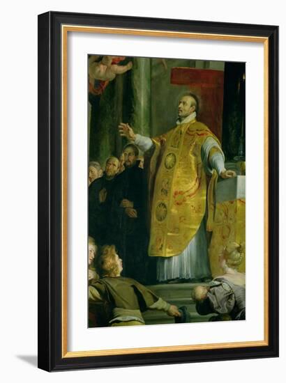 The Vision of St. Ignatius of Loyola (circa 1491-1556) Detail of the Saint, 1617-18-Peter Paul Rubens-Framed Giclee Print