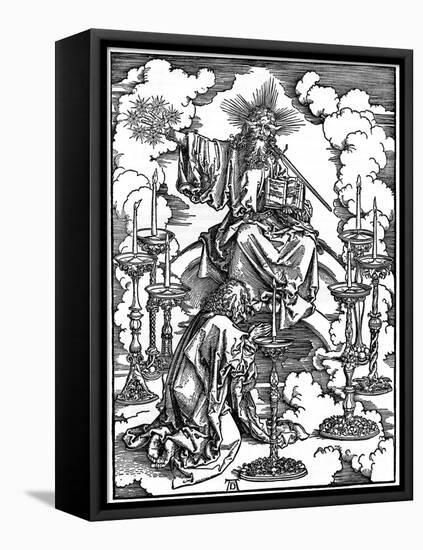 The Vision of the Seven Candlesticks from the 'Apocalypse, 1498-Albrecht Durer-Framed Premier Image Canvas