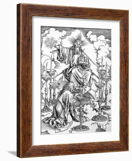 The Vision of the Seven Candlesticks from the "Apocalypse" Pub. 1498-Albrecht Dürer-Framed Giclee Print