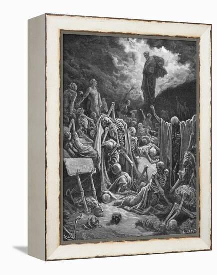 The Vision of the Valley of Dry Bones, Ezekiel 37:1-2, Illustration from Dore's 'The Holy Bible',…-Gustave Dor?-Framed Premier Image Canvas