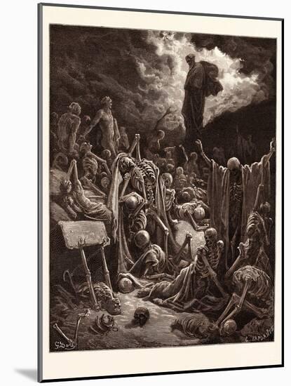 The Vision of the Valley of Dry Bones-Gustave Dore-Mounted Giclee Print