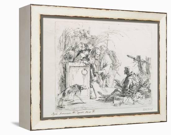 The Visit at the Death. from the Series ''Capriccios', Mid of the 18th C-Giambattista Tiepolo-Framed Premier Image Canvas