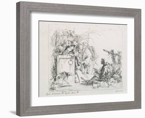 The Visit at the Death. from the Series ''Capriccios', Mid of the 18th C-Giambattista Tiepolo-Framed Giclee Print