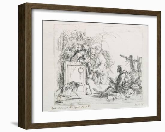 The Visit at the Death. from the Series ''Capriccios', Mid of the 18th C-Giambattista Tiepolo-Framed Giclee Print